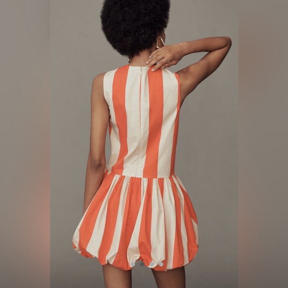 NWT! Orange and Tan Striped Mini Dress. Anthropology - Picture 2 of 5